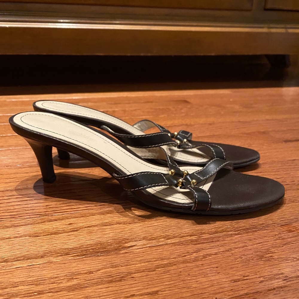 Brown Kitten Heel Sandals